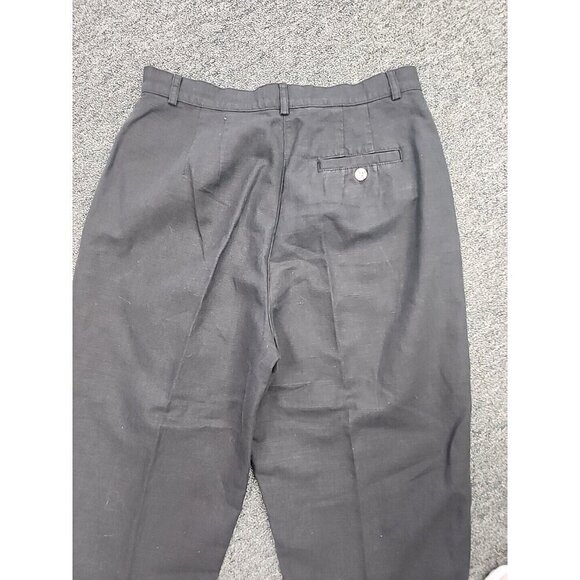 Talbots Pants Cropped Black Irish Linen & Cotton High Rise Casual Women's 10P - Picture 4 of 7